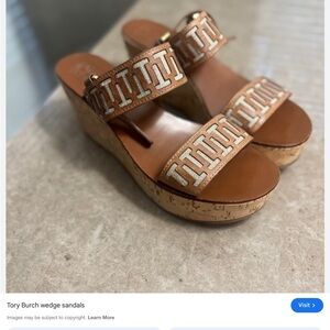 Tory Burch Tan Wedge Sandals